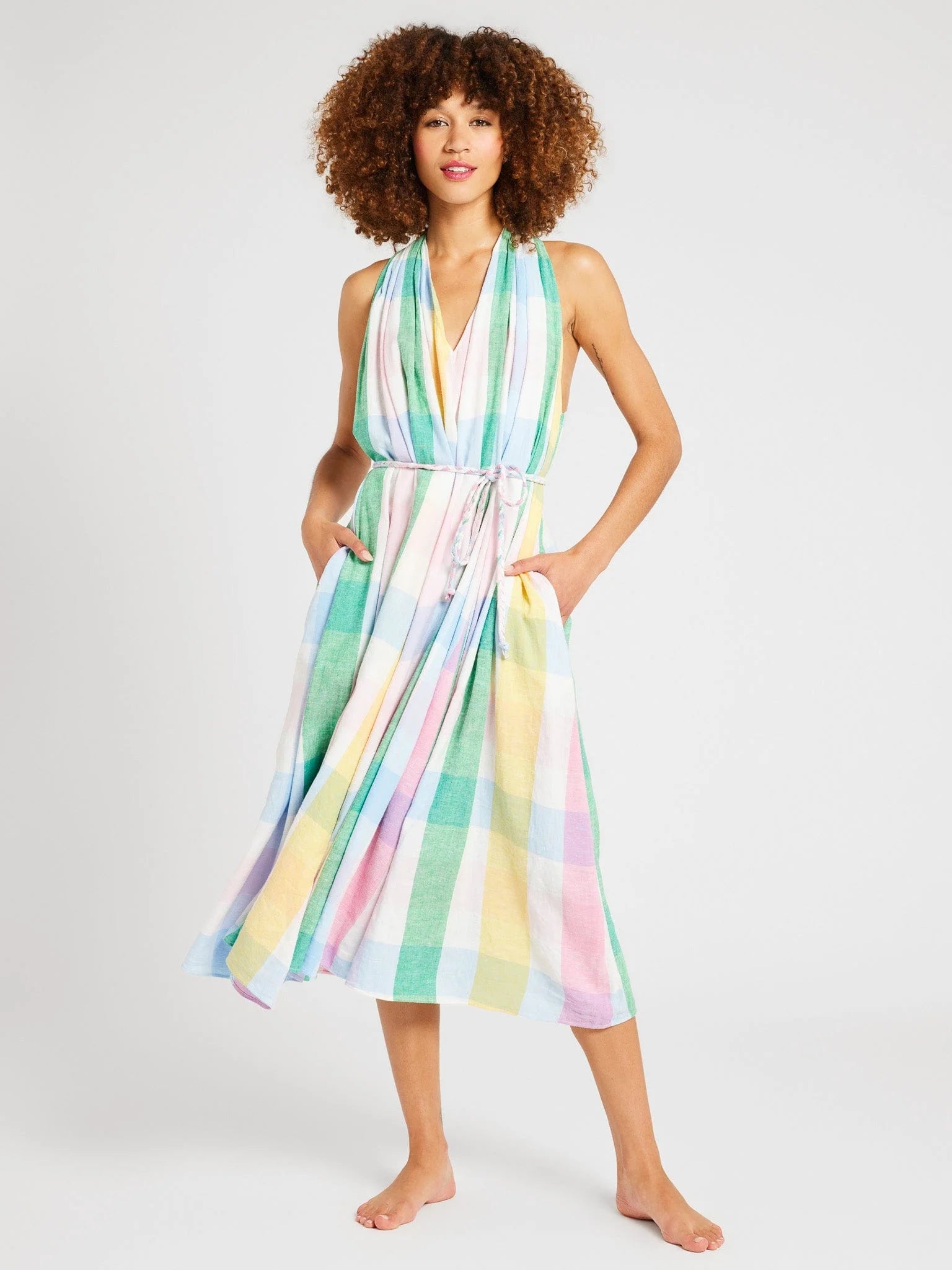 Mille Marilyn Dress - Pastel Plaid